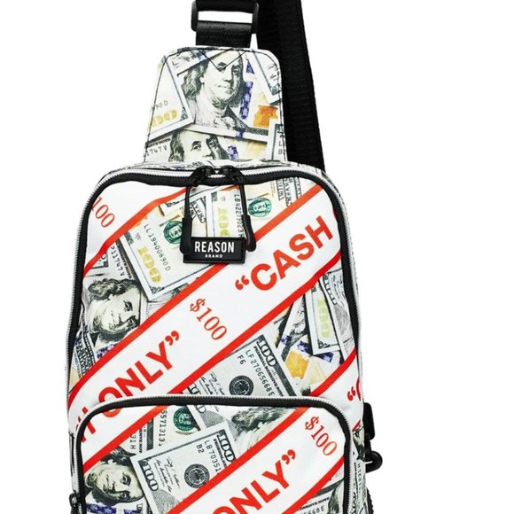 Reason Mens Multicolor Cash Only Adjustable Strap Sling Bag Duffel Bag One Size - Picture 3 of 6